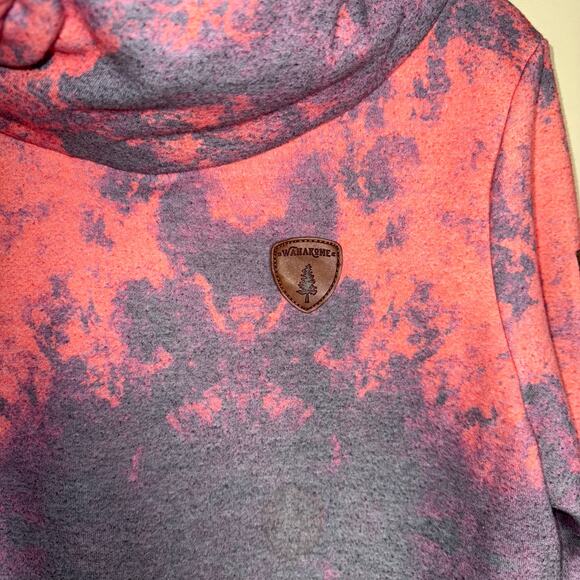 WANNAKOME pink acid wash oversized body hoodie L - Picture 6 of 7